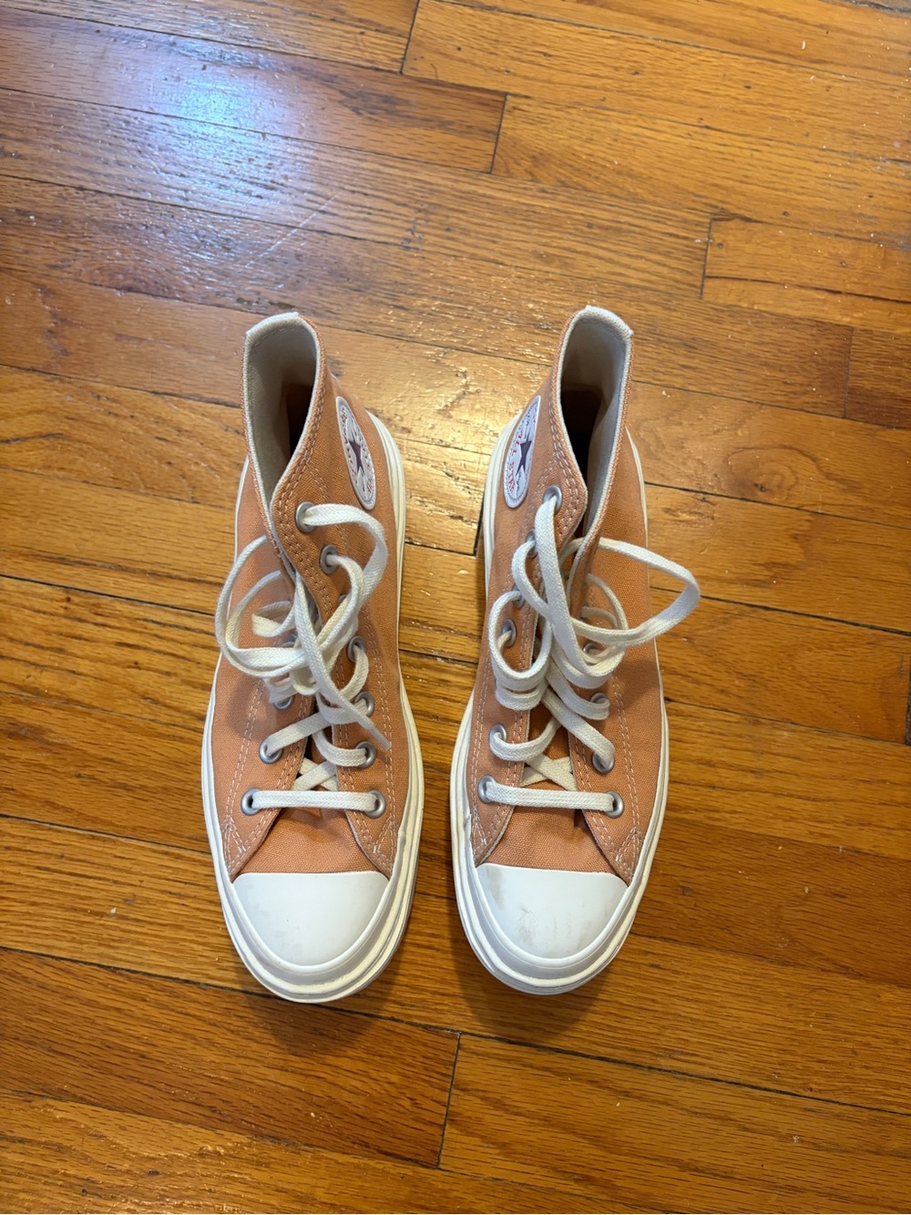 Converse Platform High Top Sneakers in Orange Canvas - Picture 2 of 3